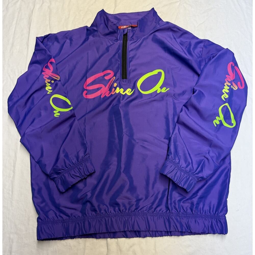 Shinesty Shine On Windbreaker Jacket Lightweight 1/4 Zipper Mens XL Purple